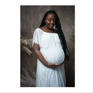 White lace maxi dress, maternity friendly *REASONABLE OFFERS ACCEPTED*